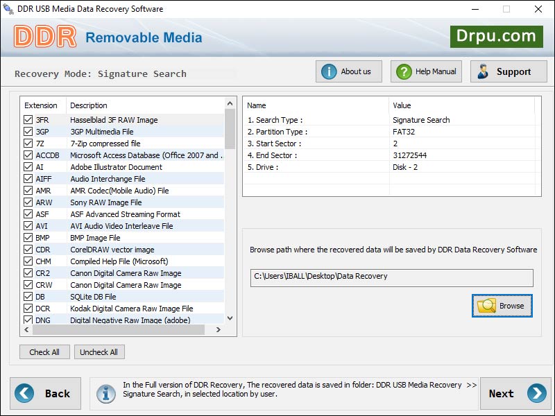 Removable Media File Salvage Tool screen shot